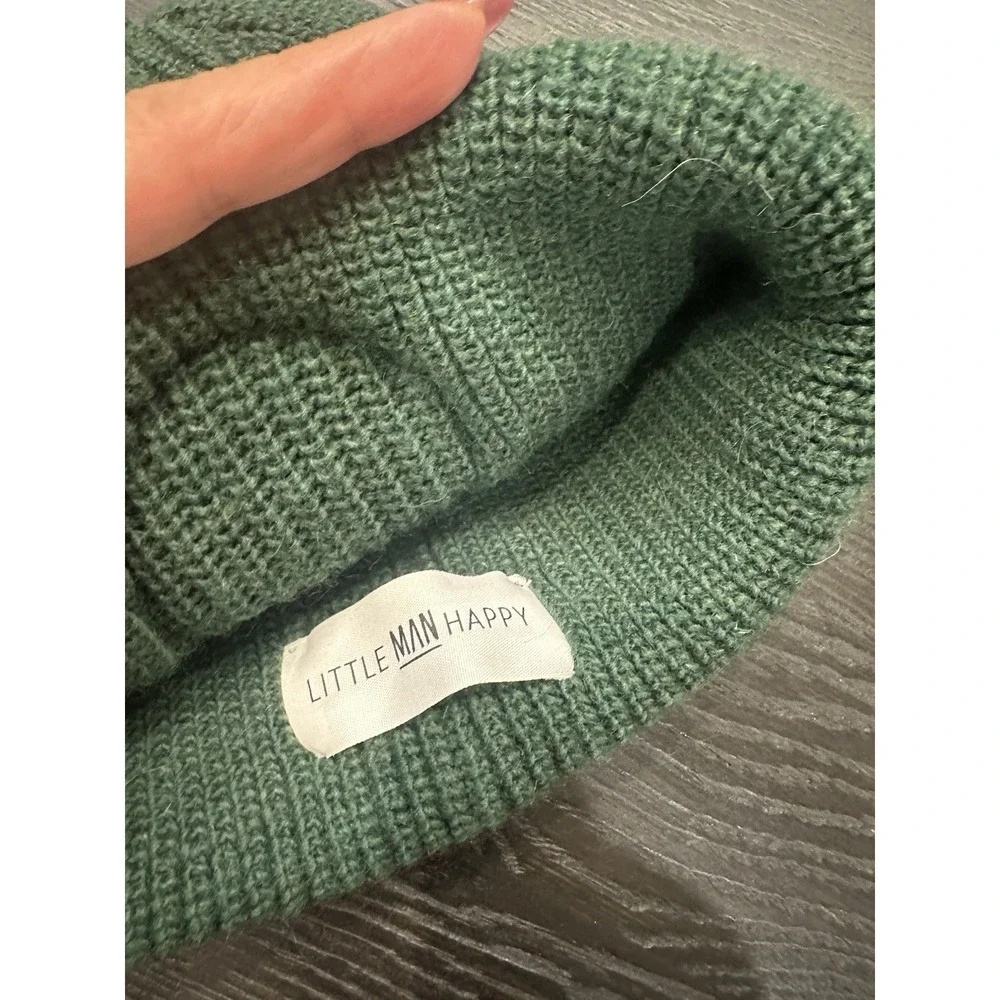 little man Happy beanie Green With A Happy Face Acrylic And‎ Wool